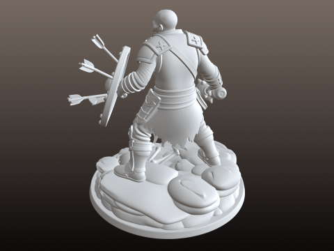 Skeleton Warrior STL Detail Petarung Mayat Hidup Model Cetak 3D