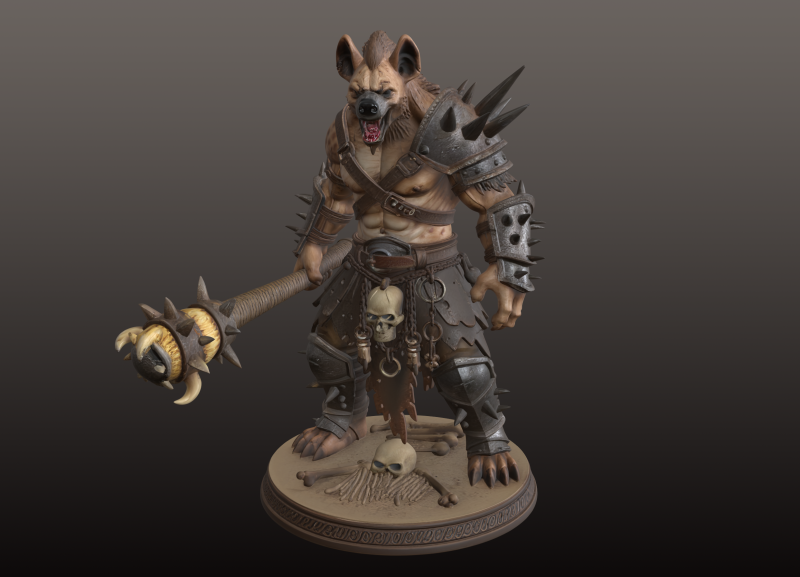 Wolf Warrior STL Ferocious Beast-Fighter 3D Print Model .c4d .max .obj .3ds .fbx .stl .blend 