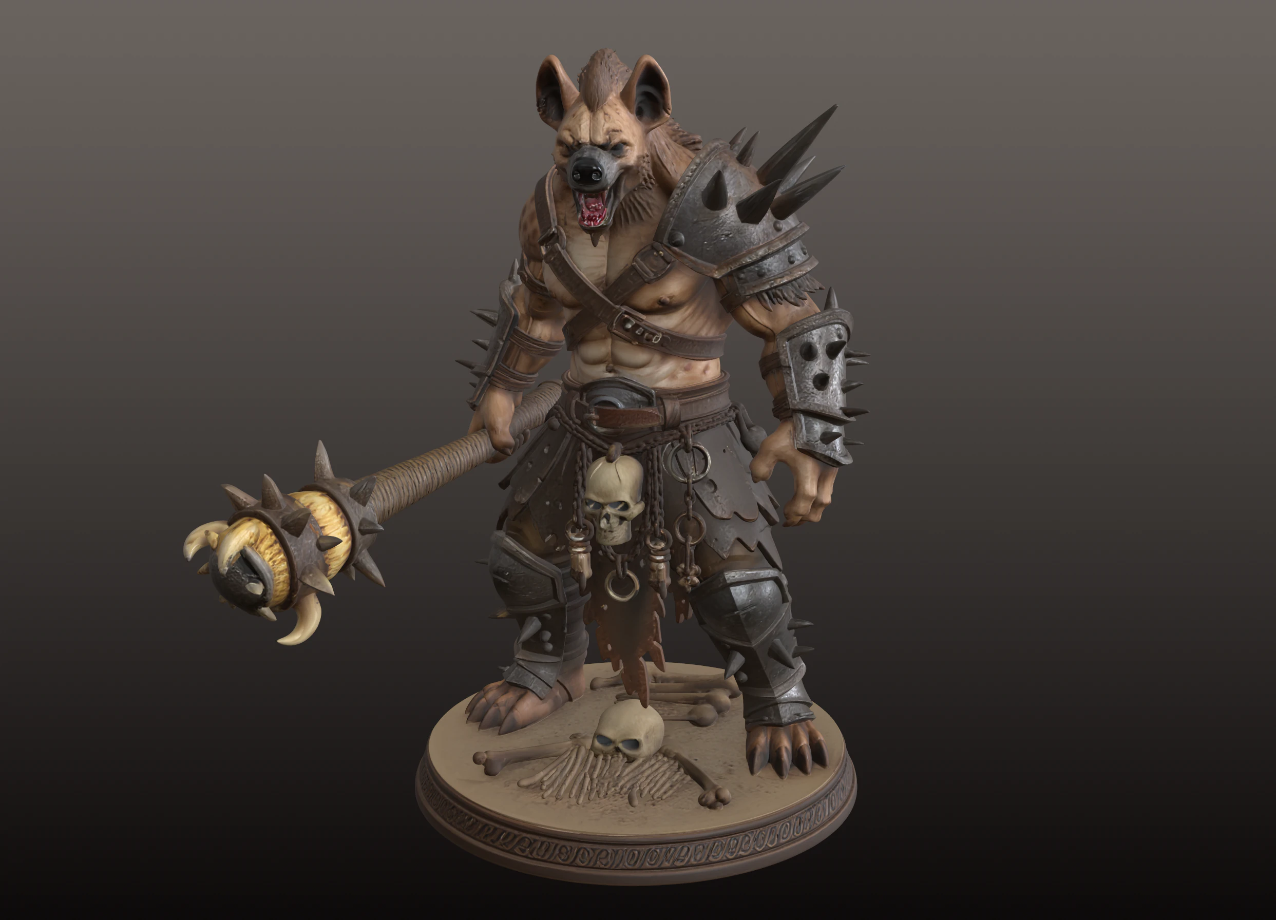 Wolf Warrior STL Ferocious Beast-Fighter 3D Print Model .c4d .max .obj .3ds .fbx .stl .blend