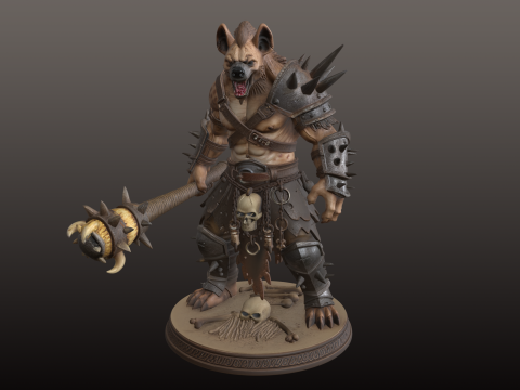 Prajurit Serigala STL Petarung Binatang Ganas Model Cetak 3D