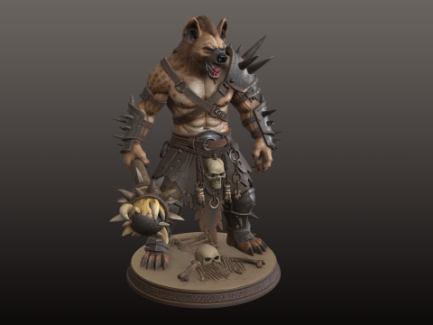 Wolf Warrior STL Ferocious Beast-Fighter 3D Print Model