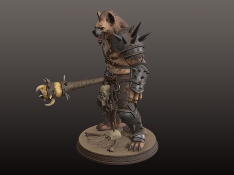 Wolf Warrior STL Ferocious Beast-Fighter 3D Print Model