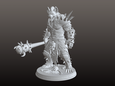 Wolf Warrior STL Ferocious Beast-Fighter 3D Print Model