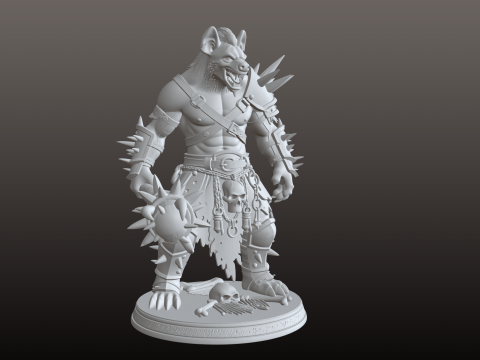 Wolf Warrior STL Ferocious Beast-Fighter 3D Print Model
