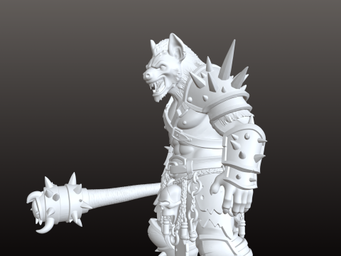 Wolf Warrior STL Ferocious Beast-Fighter 3D Print Model