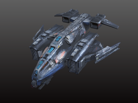 Space Dropship STL Kompakter Militärtransporter 3D Druckmodell