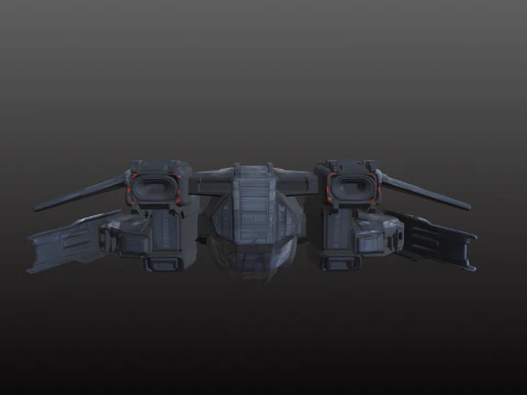 Space Dropship STL Compact Military Transport 3D Print Model