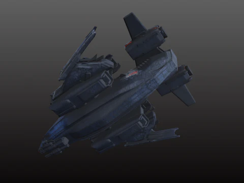Space Dropship STL Compact Military Transport 3D Print Model