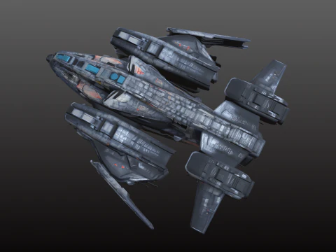Space Dropship STL Compact Military Transport 3D Print Model