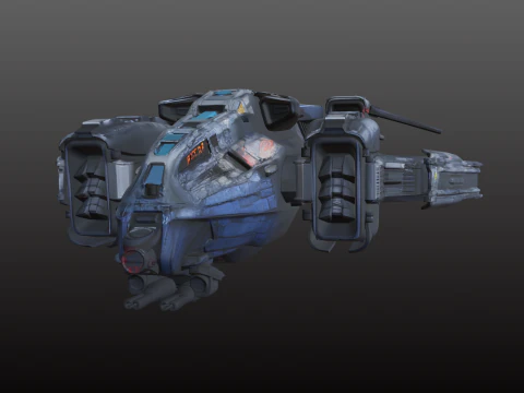 Space Dropship STL Compact Military Transport 3D Print Model