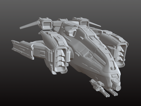 Kosmiczny dropship STL Kompaktowy transport wojskowy Model do druku 3D