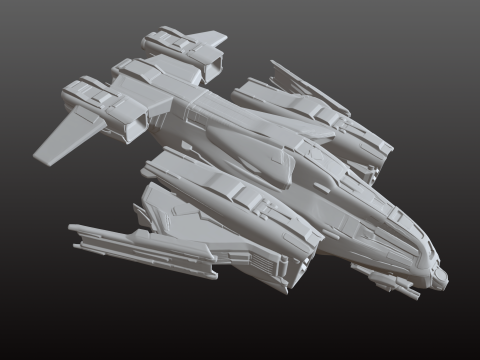 Kosmiczny dropship STL Kompaktowy transport wojskowy Model do druku 3D