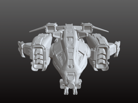 Kosmiczny dropship STL Kompaktowy transport wojskowy Model do druku 3D