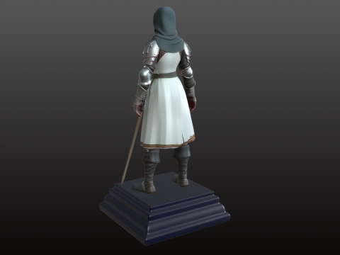टेम्पलर महिला योद्धा एसटीएल बख्तरबंद क्रूसेडर 3D प्रिंट मॉडल
