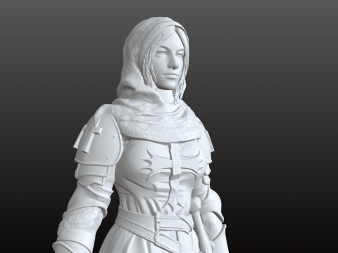 टेम्पलर महिला योद्धा एसटीएल बख्तरबंद क्रूसेडर 3D प्रिंट मॉडल