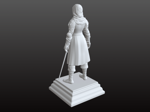 टेम्पलर महिला योद्धा एसटीएल बख्तरबंद क्रूसेडर 3D प्रिंट मॉडल