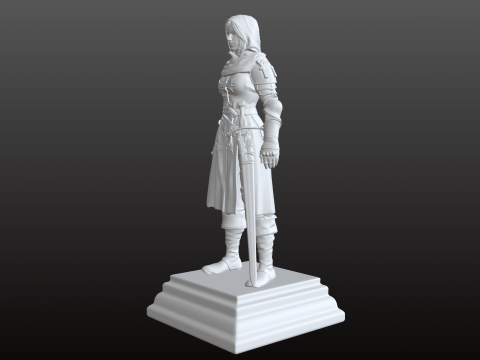 टेम्पलर महिला योद्धा एसटीएल बख्तरबंद क्रूसेडर 3D प्रिंट मॉडल