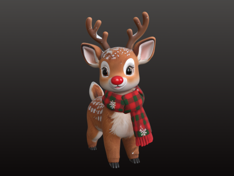 Świąteczny renifer STL uroczy komiks Model do druku 3D
