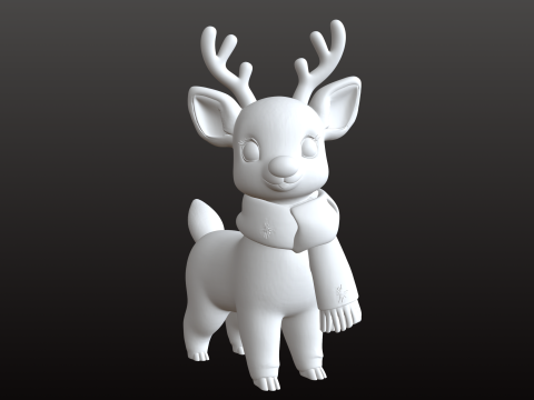 Świąteczny renifer STL uroczy komiks Model do druku 3D