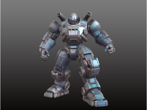 Power Robot STL Futurista Ataque Armado Pesado Modelo de Impressão 3D