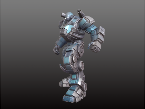 Power Robot STL Futurista Ataque Armado Pesado Modelo de Impressão 3D