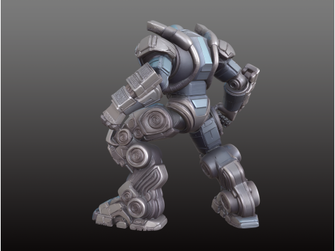 Power Robot STL Futurista Ataque Armado Pesado Modelo de Impressão 3D