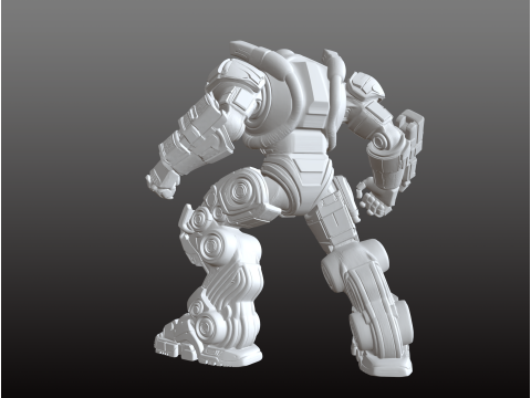 Power Robot STL Futurista Ataque Armado Pesado Modelo de Impressão 3D