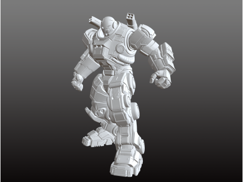 Power Robot STL Futurista Ataque Armado Pesado Modelo de Impressão 3D