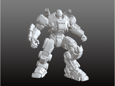 Power Robot STL Futurista Ataque Armado Pesado Modelo de Impressão 3D