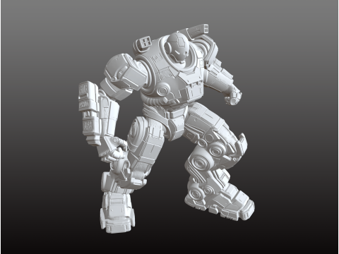 Power Robot STL Futurista Ataque Armado Pesado Modelo de Impressão 3D