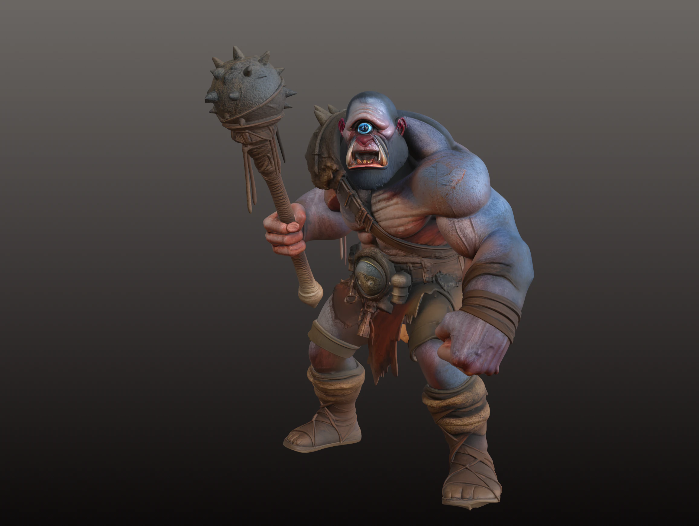 Polyphemus STL Mythical Cyclops Warrior 3D Print Model .c4d .max .obj .3ds .fbx .stl .blend