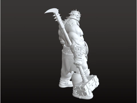 Giant Hammer Warrior STL Massive Battle Giant 3D Print Model