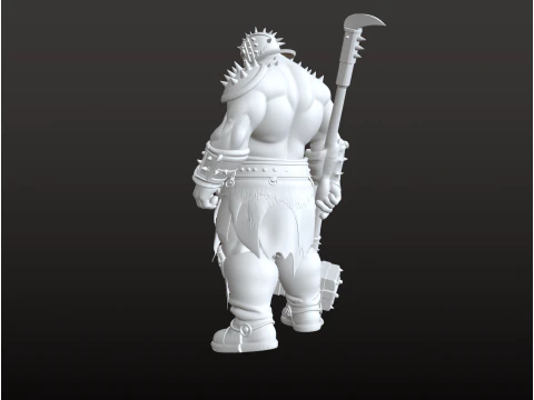 Giant Hammer Warrior STL Massive Battle Giant 3D Print Model