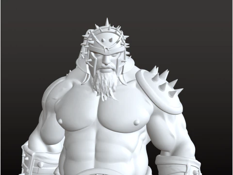 Giant Hammer Warrior STL Massive Battle Giant 3D Print Model