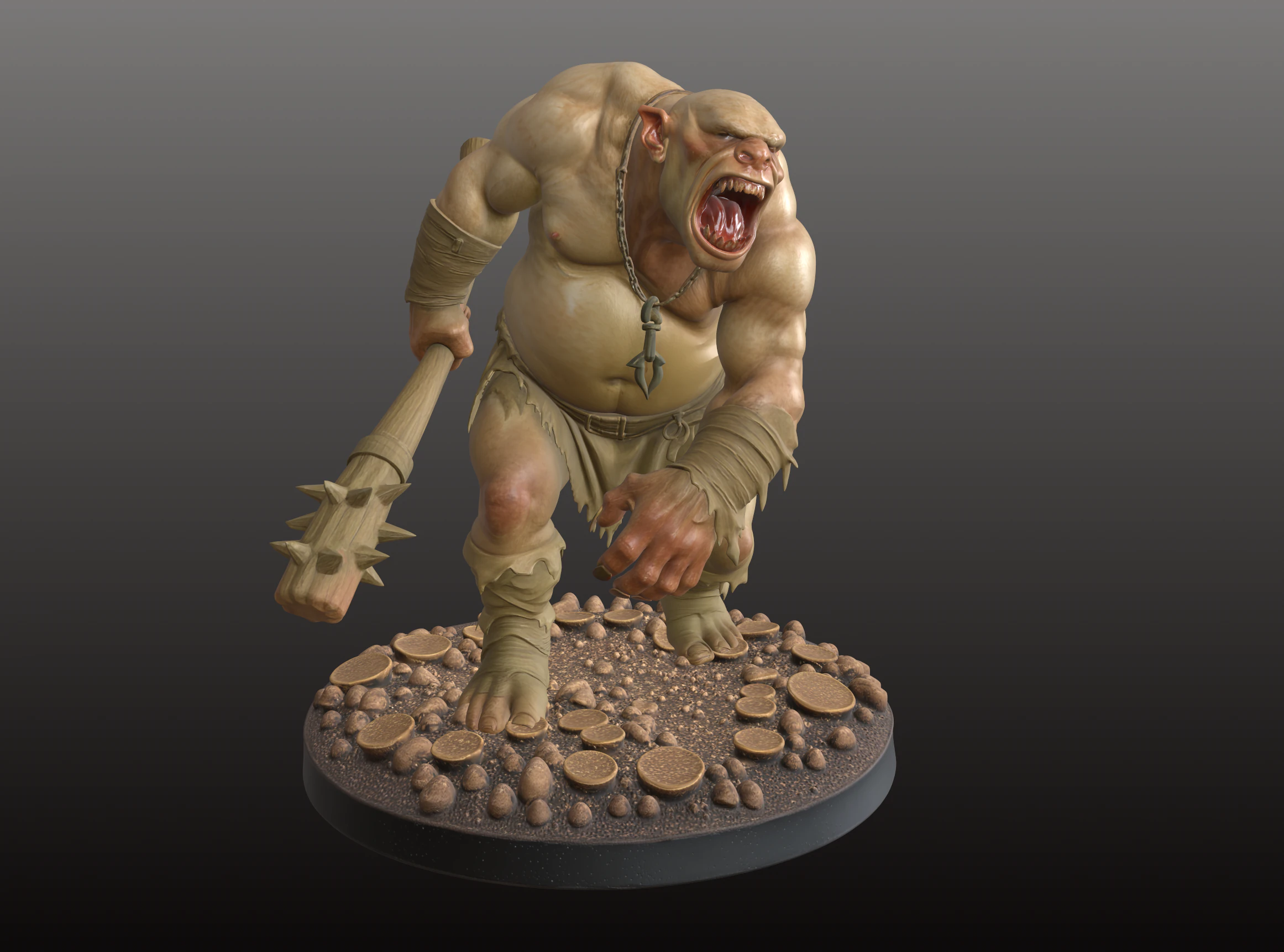 Giant Monster STL Roaring Mythic Titan 3D Print Model .c4d .max .obj .3ds .fbx .stl .blend 