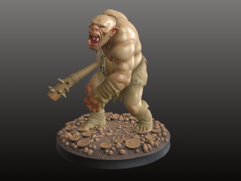 विशाल राक्षस एसटीएल दहाड़ता हुआ पौराणिक टाइटन 3D प्रिंट मॉडल