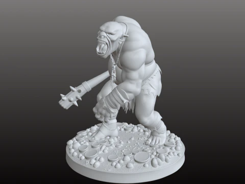 Giant Monster STL Roaring Mythic Titan 3D Print Model