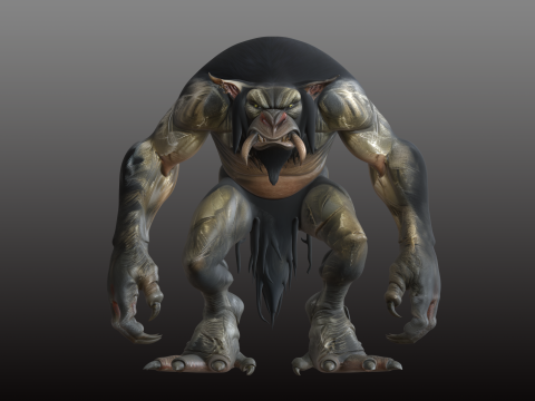 ट्रोल राक्षस एसटीएल घृणित जानवर दुश्मन 3D प्रिंट मॉडल