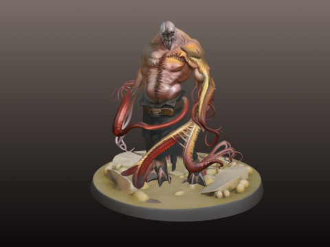 촉수 괴물 STL 혼돈 심연 생물 3D 프린트 모델