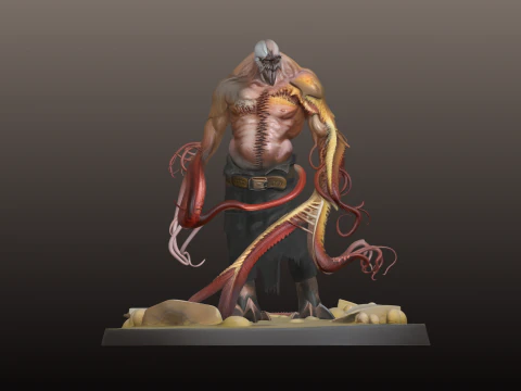 Tentacle Monster STL Chaotic Abyss Creature 3D Print Model