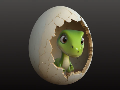 Uovo di dinosauro STL Cucciolo carino Peekaboo Modello di stampa 3D