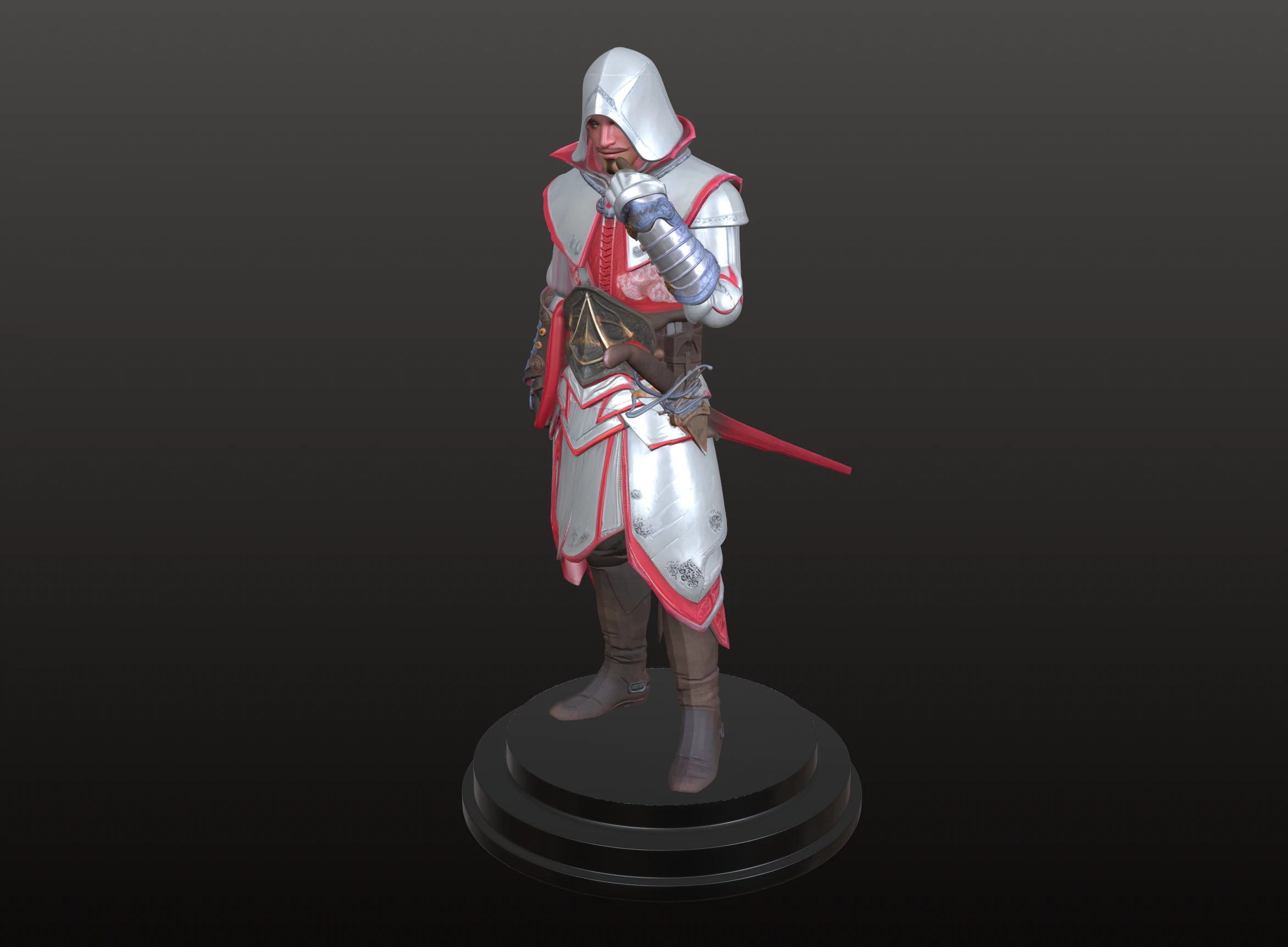 Assassin Warrior STL Contemplative Shadow Fighter 3D Print Model .c4d .max .obj .3ds .fbx .stl .blend 