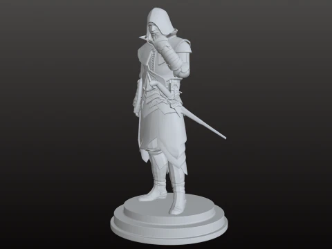 Assassin Warrior STL Contemplative Shadow Fighter 3D Print Model