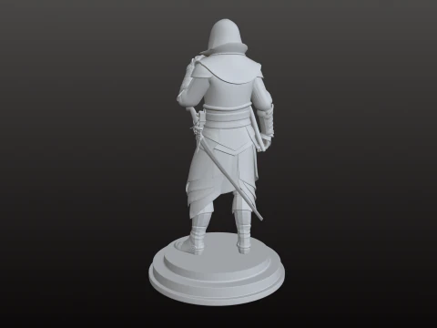 Assassin Warrior STL Contemplative Shadow Fighter 3D Print Model