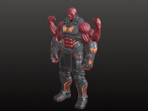 D&ouml;rt Silahlı Savaş&ccedil;ı STL Ultimate &Ccedil;ok Silahlı Savaş&ccedil;ı 3D Baskı Modeli