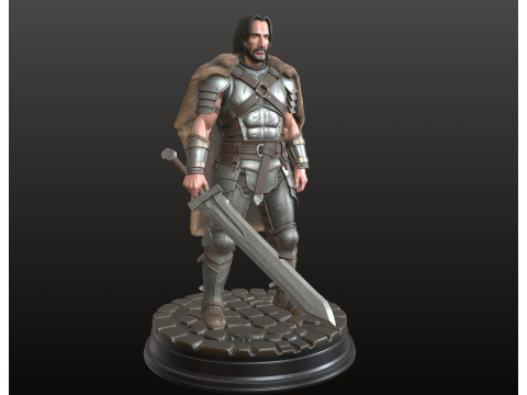 Juara Savage Legendaris STL Prajurit Barbar Model Cetak 3D