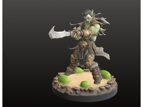 Эльф Тролль Воин STL Элегантный Атакующий Клинок 3D Принт Модель