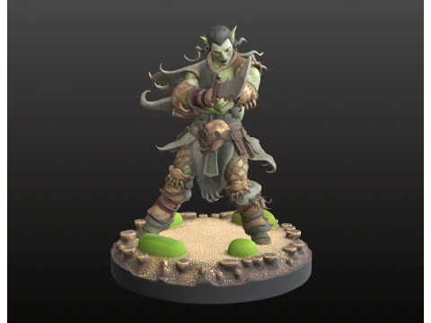 Elf Troll Warrior STL Elegant Blade Attacker 3D Print Model