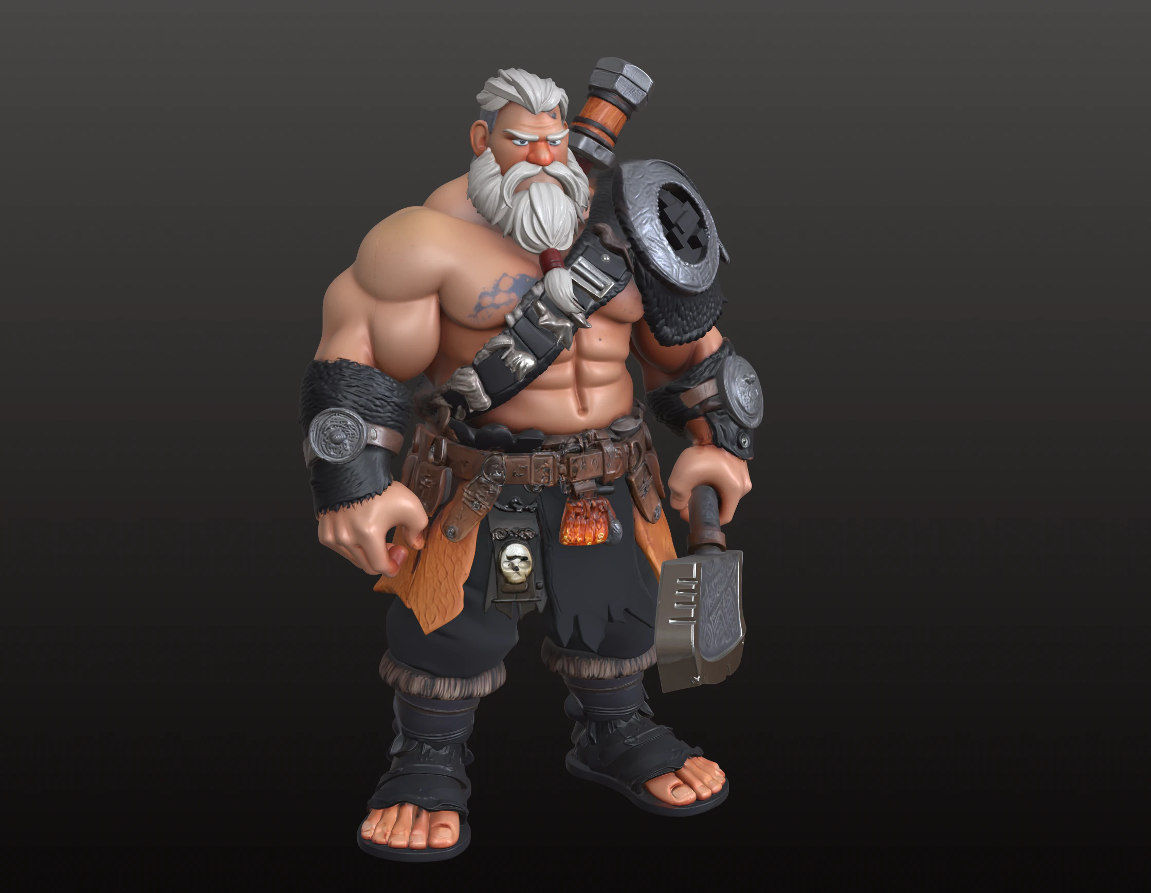Gentle Giant Barbarian STL Protective Hero Warrior 3D Print Model .c4d .max .obj .3ds .fbx .stl .blend 