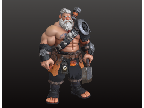 Gentle Giant Barbarian STL Protective Hero Warrior 3D Print Model